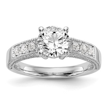 14K White Gold Diamond Semi-Mount Engagement Ring