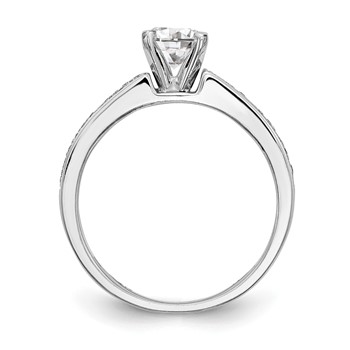 14K White Gold Diamond Peg Set Semi-mount Engagement Ring — alternate view