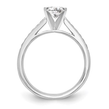 14k White Gold 1/4 carat Lab Grown Diamond VS/SI+ G+ Semi-Mount Peg Set Engagement Ring — alternate view