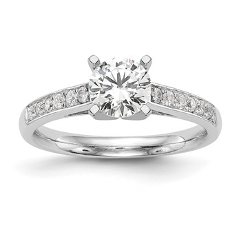 14k White Gold 1/4 carat Lab Grown Diamond VS/SI+ G+ Semi-Mount Peg Set Engagement Ring
