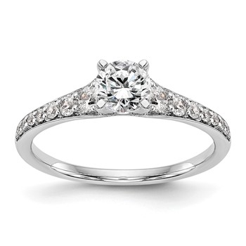 14K White Gold Peg Set Engagement Ring Mounting