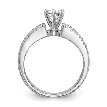 14K White Gold Peg Set Engagement Ring Mounting — alternate view