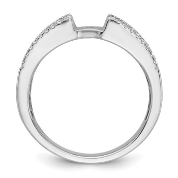 14K White Gold Peg Set 3/4 carat Round/Baguette Diamond Semi-mount Engagement Ring — alternate view