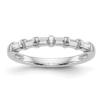 14k White Gold 1/4 carat Baguette Diamond Complete Wedding Band