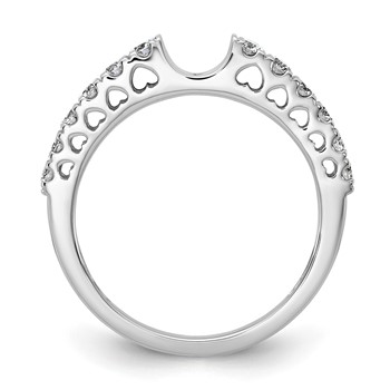 14k White Gold 1/2 carat Lab Grown Diamond VS/SI+ G+ Semi Mount Peg Set Engagement Ring — alternate view