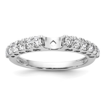 14k White Gold 1/2 carat Lab Grown Diamond VS/SI+ G+ Semi Mount Peg Set Engagement Ring