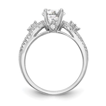 14K White Gold Peg Set 1/4 carat Diamond Semi-mount Engagement Ring — alternate view