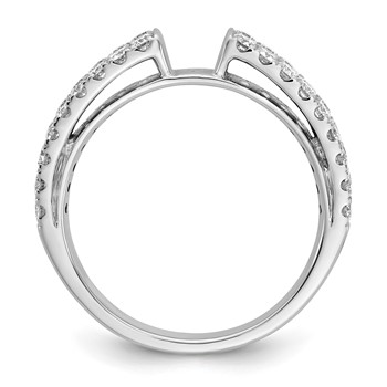 14K White Gold 2-Row Peg Set 3/4 carat Diamond Semi-mount Engagement Ring — alternate view