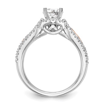 14k White Gold & Rose Gold Diamond Peg Set Semi-mount Engagement Ring — alternate view