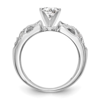 14K White Gold Peg Set Engagement Ring Mounting — alternate view