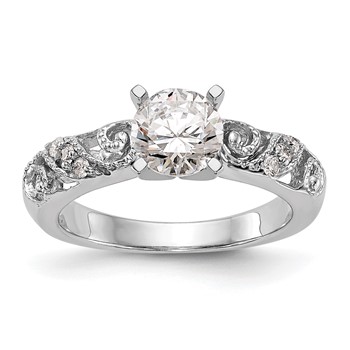 14K White Gold Peg Set Engagement Ring Mounting
