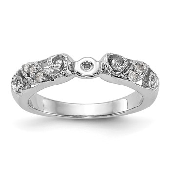 14K White Gold Peg Set 1/15 carat Diamond Semi-mount Engagement Ring