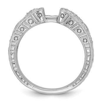 14K White Gold Vintage Peg Set 1/5 carat Diamond Semi-mount Engagement Ring — alternate view