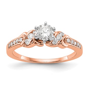 14K Rose Gold Peg Set Engagement Ring Mounting