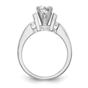 14K White Gold Peg Set Channel Engagement Ring Mounting — alternate view