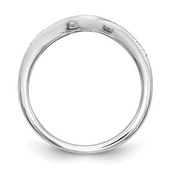 14k White Gold 1/15 carat Diamond Complete Wedding Band — alternate view