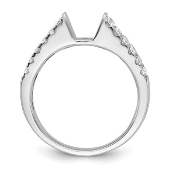 14K White Gold 2-Row Peg Set 5/8 carat Diamond Semi-mount Engagement Ring — alternate view