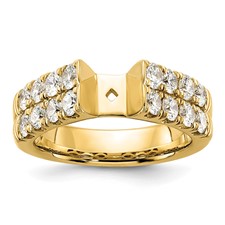 Image of 14k 1 3/8 carat Lab Grown Diamond VS/SI+ G+ Semi-Mount Peg Set Engagement Ring