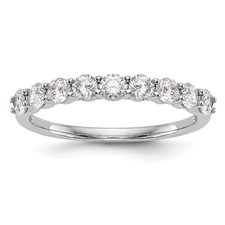 Image of 14k White Gold 3/4 carat Lab Grown Diamond VS/SI+ G+ Complete Wedding Band
