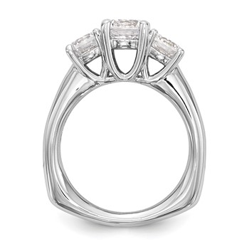 14K White Gold 3-Stone Engagement Mounting — alternate view