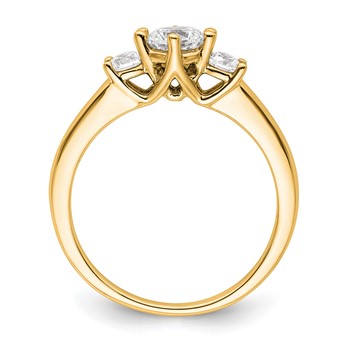 14K Yellow Gold 3-Stone Diamond Engagement Ring Mounting — alternate view