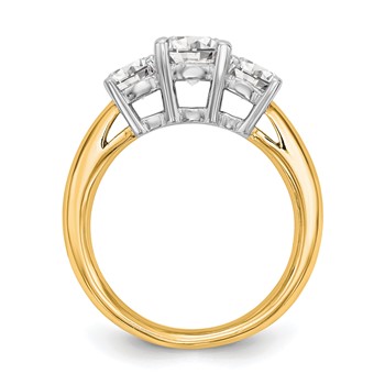 14K Two-tone 3-Stone Engagement Mounting — alternate view