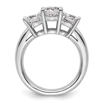 14K White Gold 3-Stone (Holds 1.25 carat (7.00mm) Round Center and (2-5.5mm) Round Sides) Engagement Ring Mounting — alternate view
