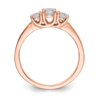 14K Rose Gold 3-Stone Diamond Engagement Ring Mounting — alternate view