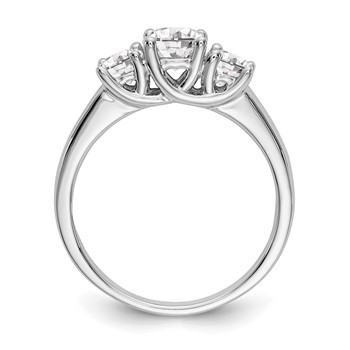 10K White Gold 3-Stone Diamond Engagement Ring Mounting — alternate view