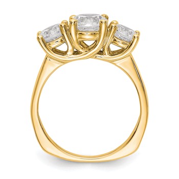 14K Yellow Gold 3-Stone Diamond Mounting Engagement Ring — alternate view