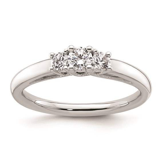 2.8 Carat Diamond Engagement Ring, 14K White Gold, Round