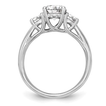 14K White Gold 3-Stone Engagement Mounting — alternate view