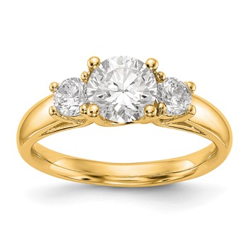14K Yellow Gold 3-Stone Engagement Mounting