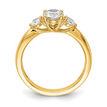 14K Yellow Gold 3-Stone Engagement Mounting — alternate view