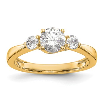 14K Yellow Gold 3-Stone Engagement Mounting