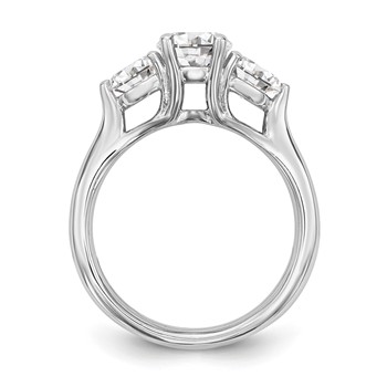 14K White Gold 3-Stone Engagement Mounting — alternate view