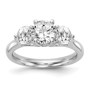 14K White Gold 3-Stone Engagement Mounting