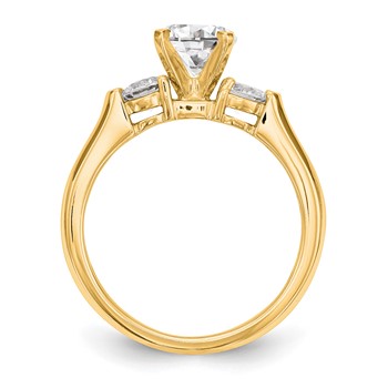 14K Yellow Gold 3-Stone Engagement Mounting — alternate view