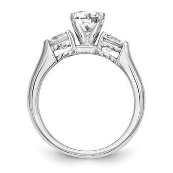 Platinum Gold 3-Stone Engagement Mounting — alternate view