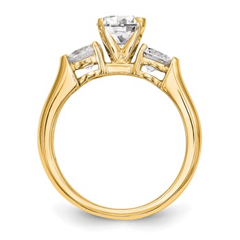 14K Yellow Gold 3-Stone Engagement Mounting — alternate view