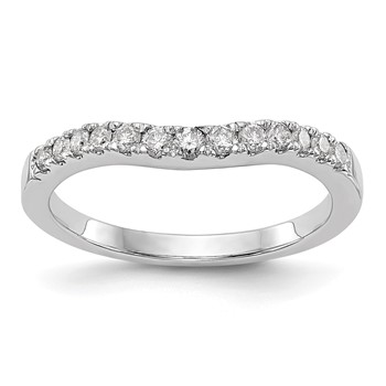 14K White Gold Contoured Wedding Band Mounting