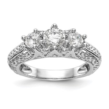 Platinum 3-Stone Diamond Engagement Ring Mounting