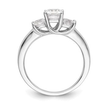 10K White Gold 3-Stone Diamond Engagement Ring Mounting — alternate view