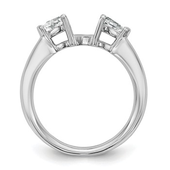 14K White Gold 3-Stone Diamond Peg Set Engagement Ring Mounting — alternate view