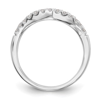 14K White Gold Contoured Wedding Band Mounting — alternate view