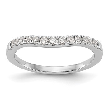 14K White Gold Contoured Wedding Band Mounting