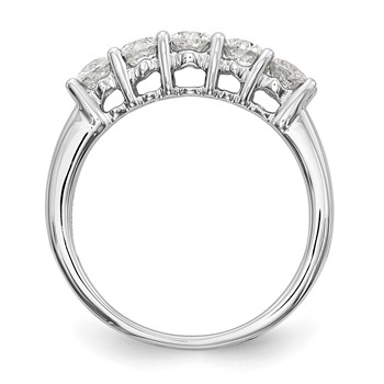 14K White Gold 5-Stone Diamond Wedding Band Mounting — alternate view