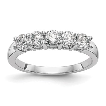 14K White Gold 5-Stone Diamond Wedding Band Mounting