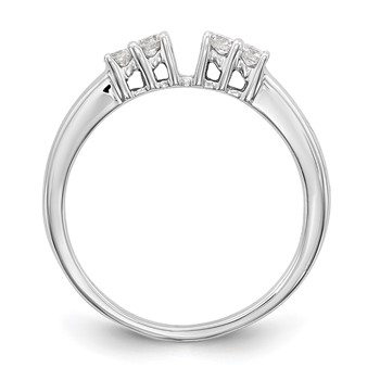 14K White Gold 5-Stone Peg Set Center (Holds (2-2.4mm/2-2.3mm) Round Sides) Engagement Ring Mounting — alternate view