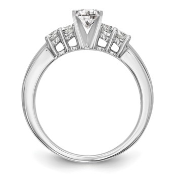 14K White Gold 5-Stone Peg Set Center (Holds (2-2.8mm/2-2.7mm) Round Sides) Engagement Ring Mounting — alternate view